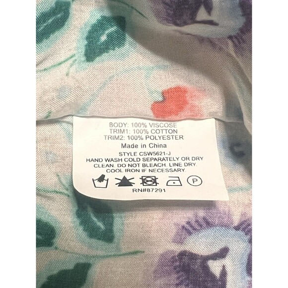 Johnny Was Saba Tunic Dress Coverup Purple Floral Fringe Kaftan Boho Chic size L - Picture 10 of 10